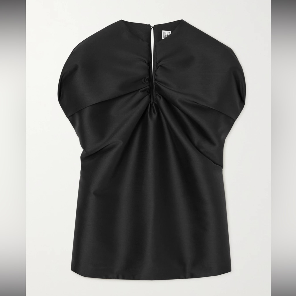 Totme Gathered Split Neck Evening Top